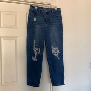 SHEIN busted knee relaxed jeans size large baggy 32x29”